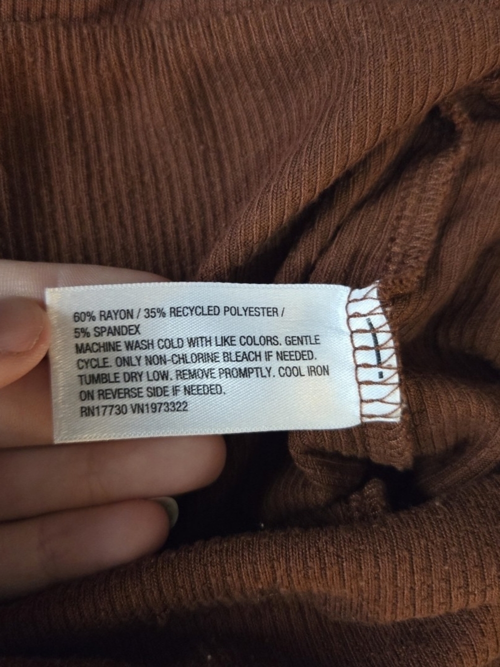 Fold Over Flare Ribbed Leggings Brown Wild Fable Lounge Pants - Picture 4 of 7